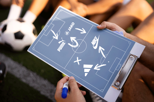 Auswahl an Teamsport-Marken im Teamshop24 wie JAKO, adidas, NIKE, PUMA und weitere