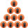 10er Ballpaket Kempa Tiro Handball 131 - fluo orange/schwarz 00