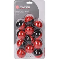 12er Pack Pure2Improve Impact Golfbälle schwarz/rot