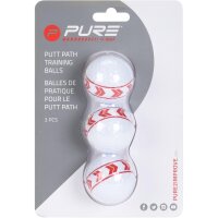 3er Pack Pure2Improve Golf Alignment Bälle (3 Stk) weiß/rot