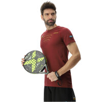 UYN Candela Winged Padelshirt Herren R768 - carmin/yellow S