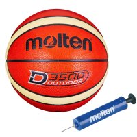 molten Basketball B7D3500 orange 7 inkl. Ballpumpe
