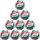 10er Ballpaket molten Volleyball Trainingsball Weiß/Grün/Rot V5M1500 Gr. 5