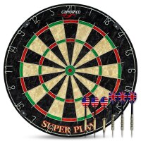 carromco Dart Set Steeldartscheibe + 3 Softdarts + 3...